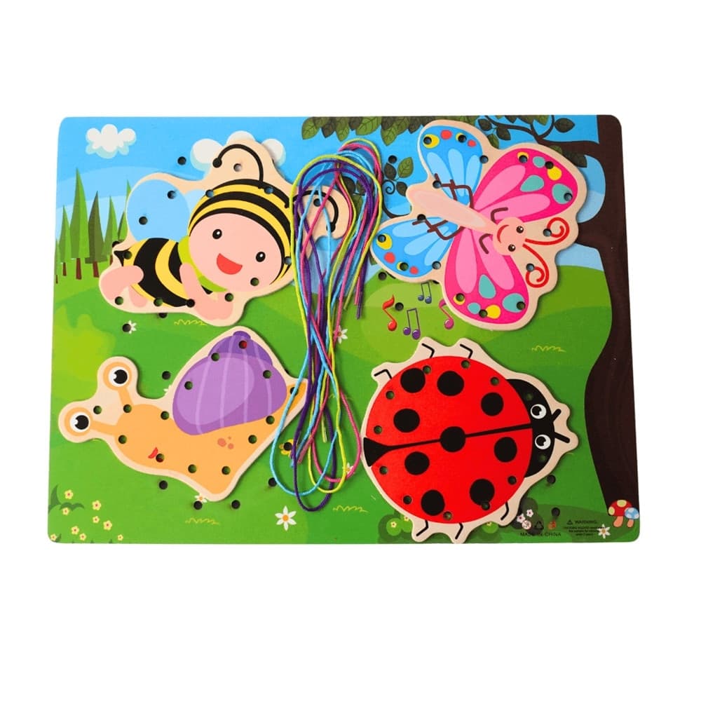 GIOCO DIDATTICO EDUCATIVO IN LEGNO ALLACCIATURA BASE CON LACCI BAMBINI VARI MODELLI 74461 - 7