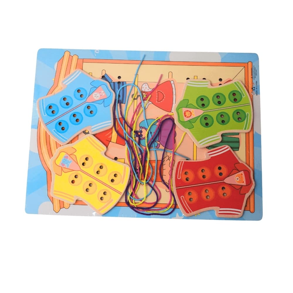 GIOCO DIDATTICO EDUCATIVO IN LEGNO ALLACCIATURA BASE CON LACCI BAMBINI VARI MODELLI 74461 - 10