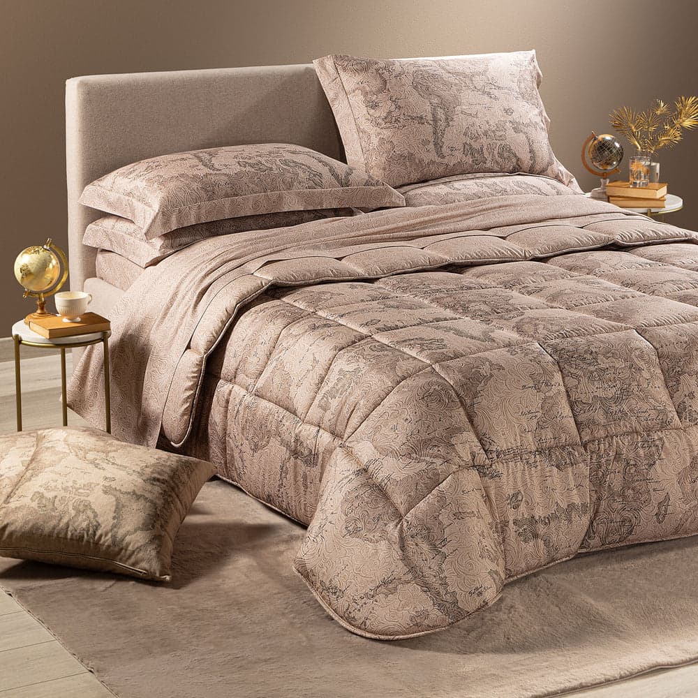 Trapunta Letto Matrimoniale Geo Country in Raso di cotone 260X265 - 2