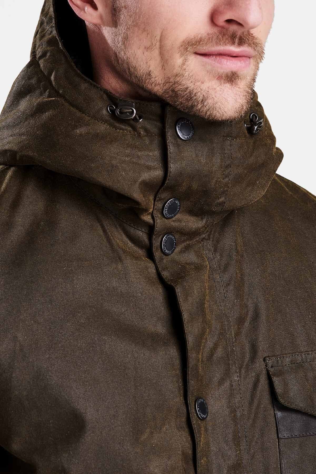 Barbour International capospalla uomo kevlar wax jacket wax cot outw MWX1372-OL51 - 5