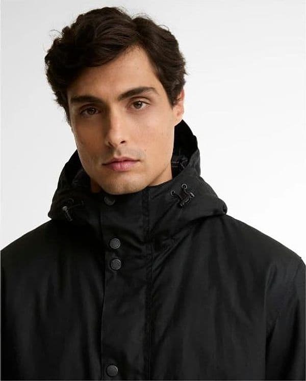Barbour International capospalla uomo everrett wax jacket wat cot outw MWX2605-BK71 - 4