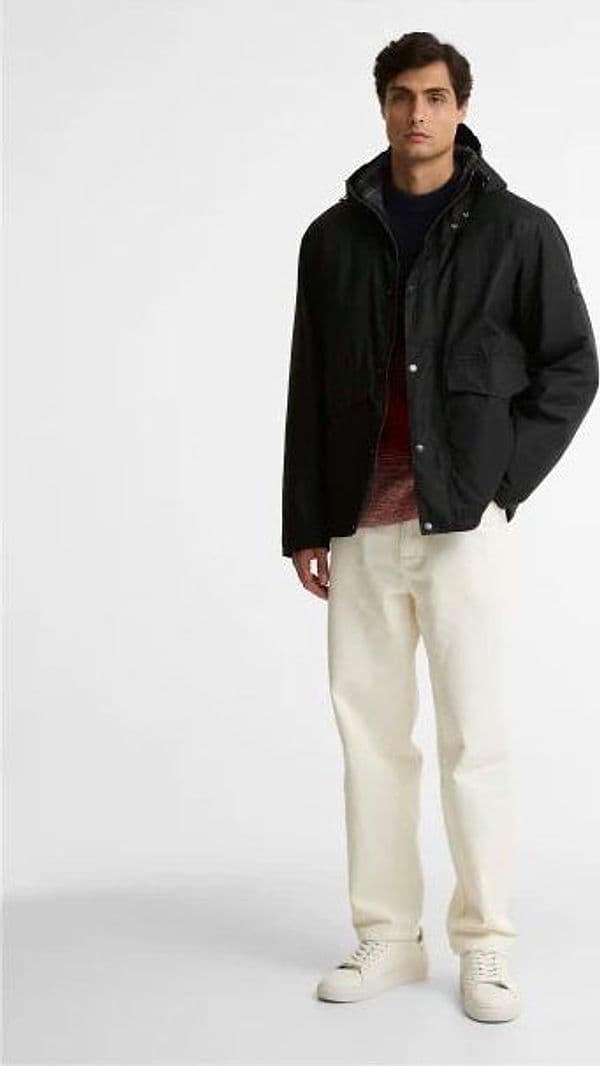 Barbour International capospalla uomo everrett wax jacket wat cot outw MWX2605-BK71 - 7