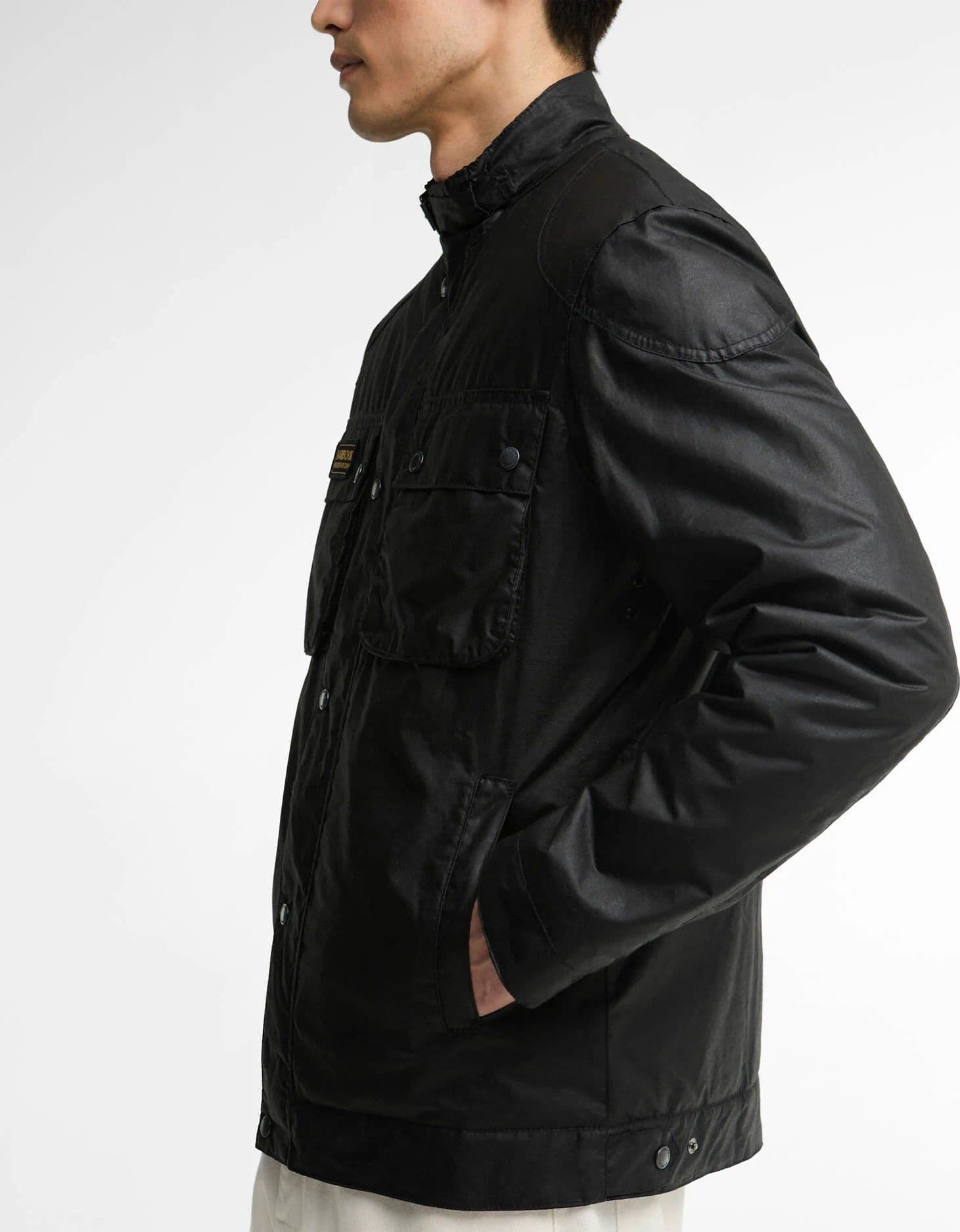 Barbour International capospalla uomo winter merton wax jacket wax cot outw MWX2601-BK11 - 3