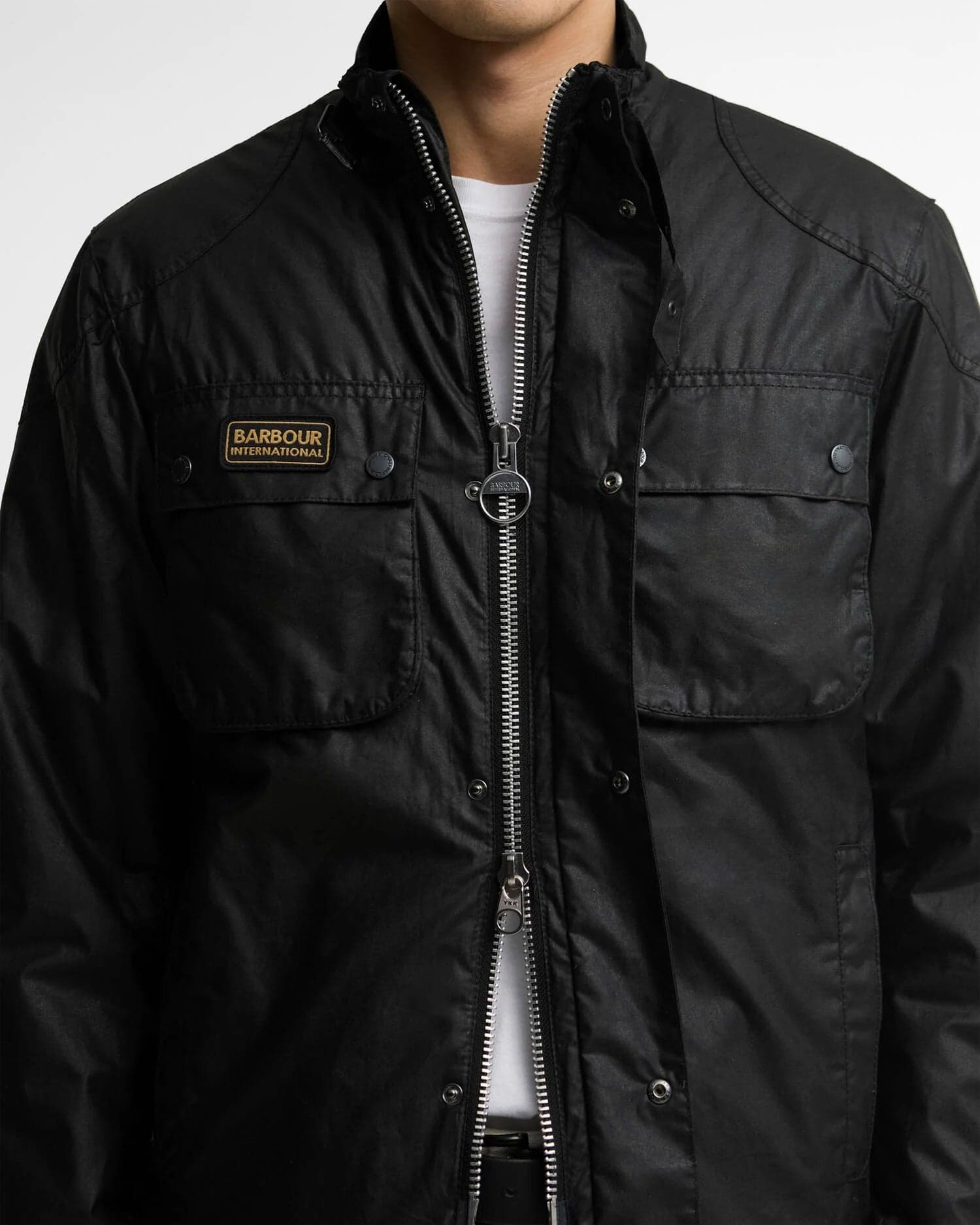 Barbour International capospalla uomo winter merton wax jacket wax cot outw MWX2601-BK11 - 5