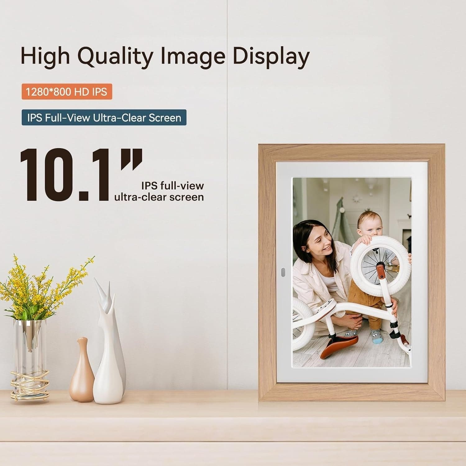 Cornice Digitale 10.1" IPS HD 1280x800 USB SD Telecomando Auto Rotazione Legno - 8