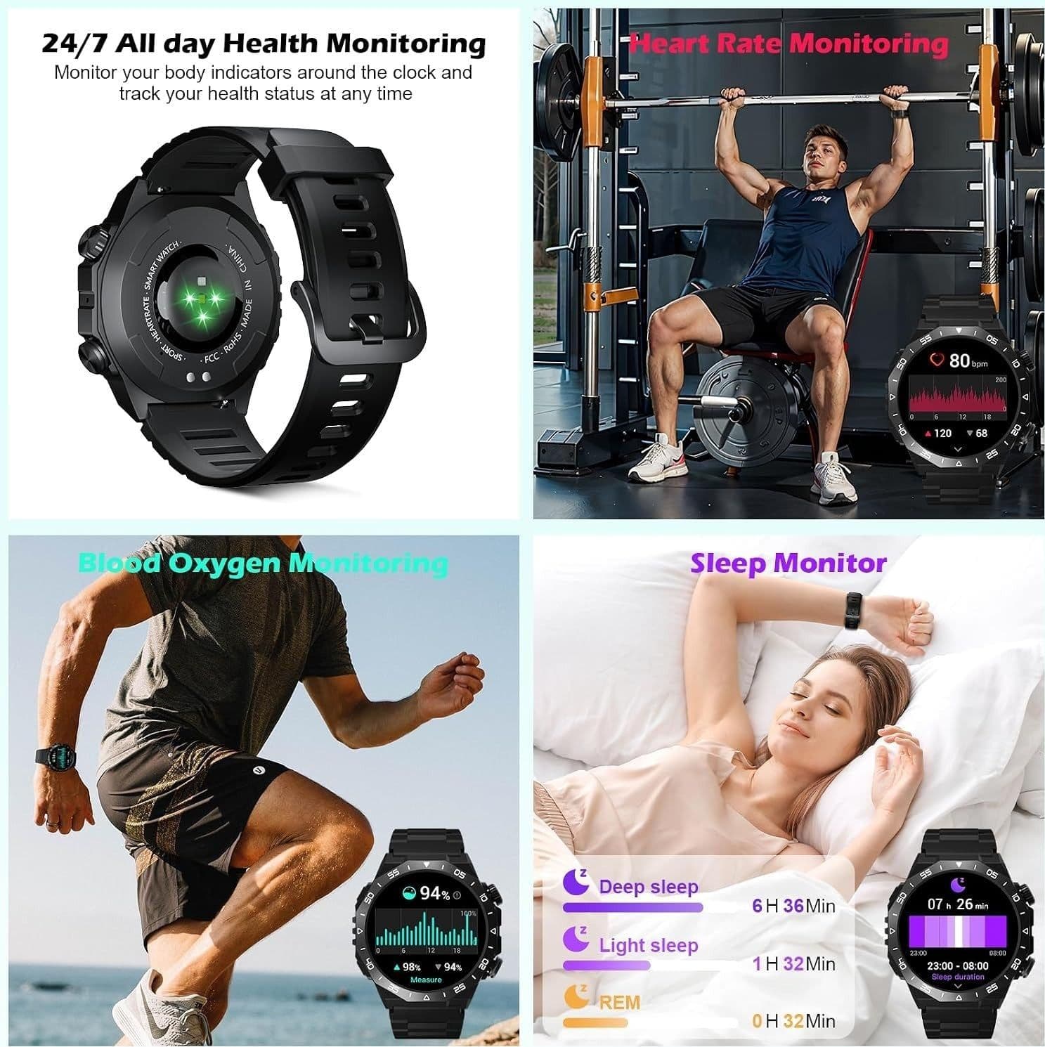 HOIFA S11 Smartwatch 1,39" Chiamate SpO2 Cardio Sonno 112+ Sport IP68 Uomo Donna - 6