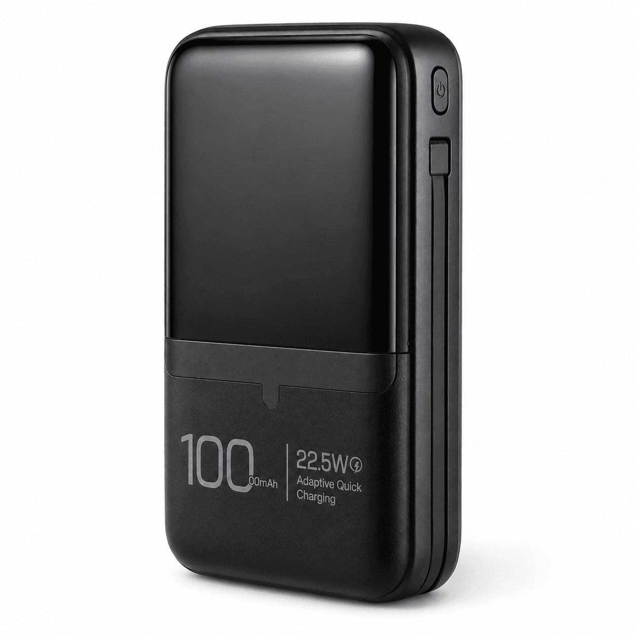 Power Bank 10000mAh 22.5W PD QC3.0 Cavi Integrati USB-C 8 Pin Display LCD Nero - 4