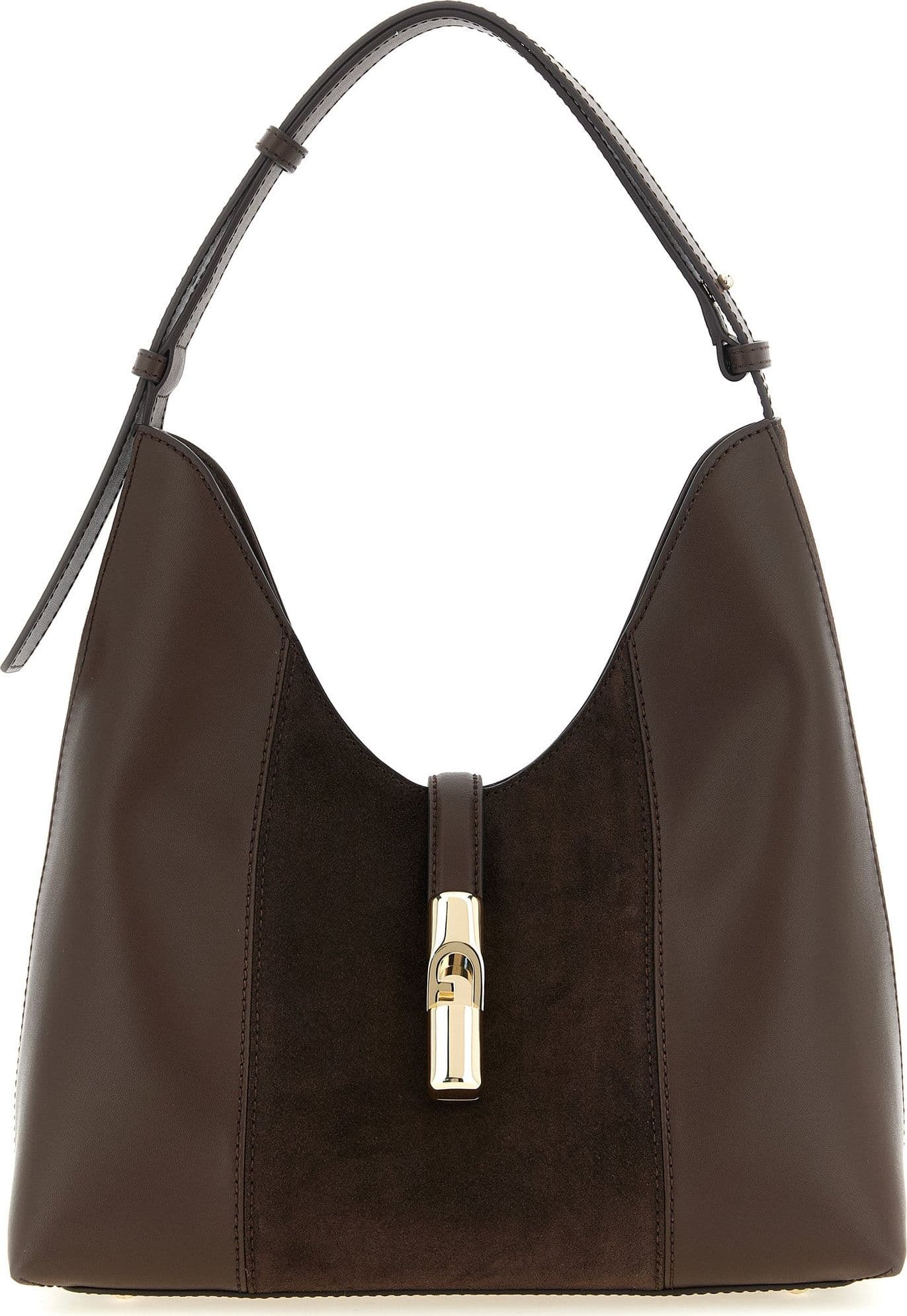 Furla Brown Calfskin Shoulder Bag
