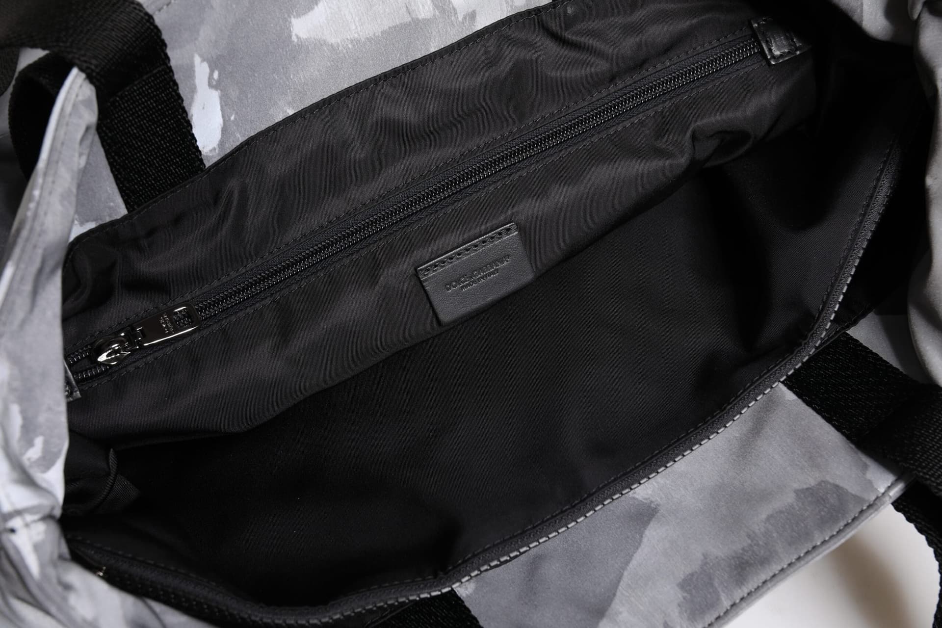 Dolce & Gabbana Gray Camo Cotton Multiple Compartments Tote Bag - 8
