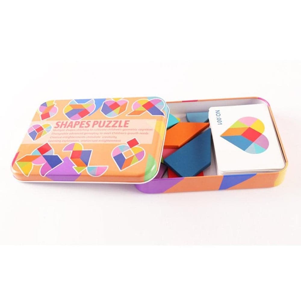 PUZZLE DI FORME TANGRAM GIOCO CREATIVO EDUCATIVO BAMBINI FORMA CUORE/UOVO IN LEGNO 32366 - 2