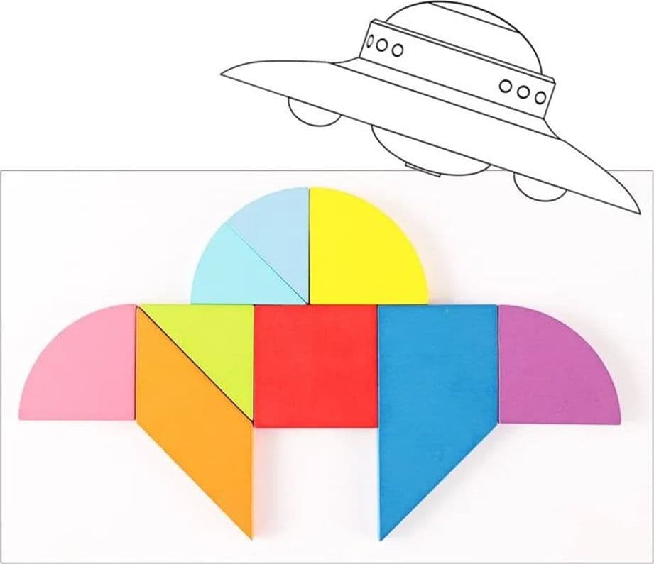 PUZZLE DI FORME TANGRAM GIOCO CREATIVO EDUCATIVO BAMBINI FORMA CUORE/UOVO IN LEGNO 32366 - 12