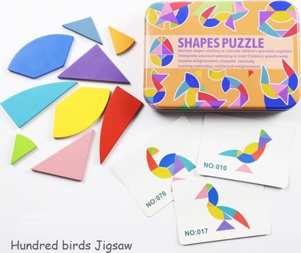PUZZLE DI FORME TANGRAM GIOCO CREATIVO EDUCATIVO BAMBINI FORMA CUORE/UOVO IN LEGNO 32366 - 13