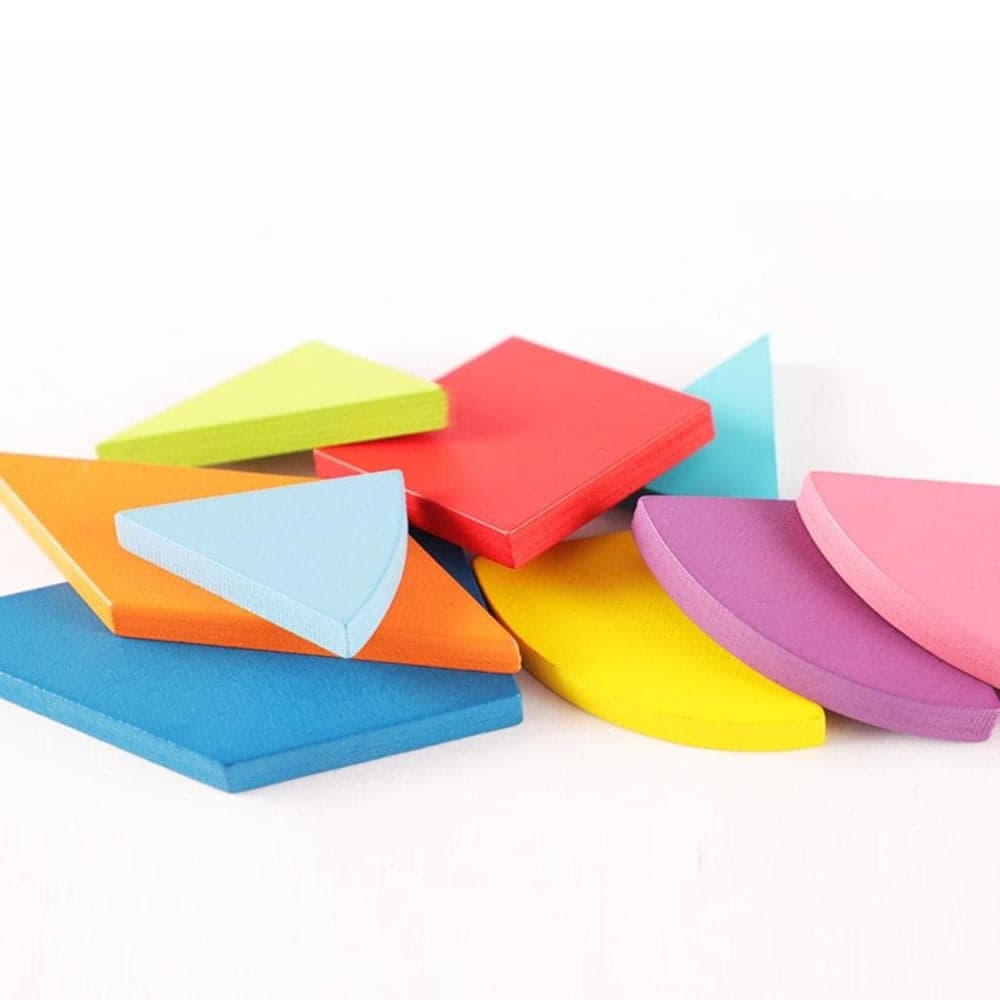 PUZZLE DI FORME TANGRAM GIOCO CREATIVO EDUCATIVO BAMBINI FORMA CUORE/UOVO IN LEGNO 32366 - 3