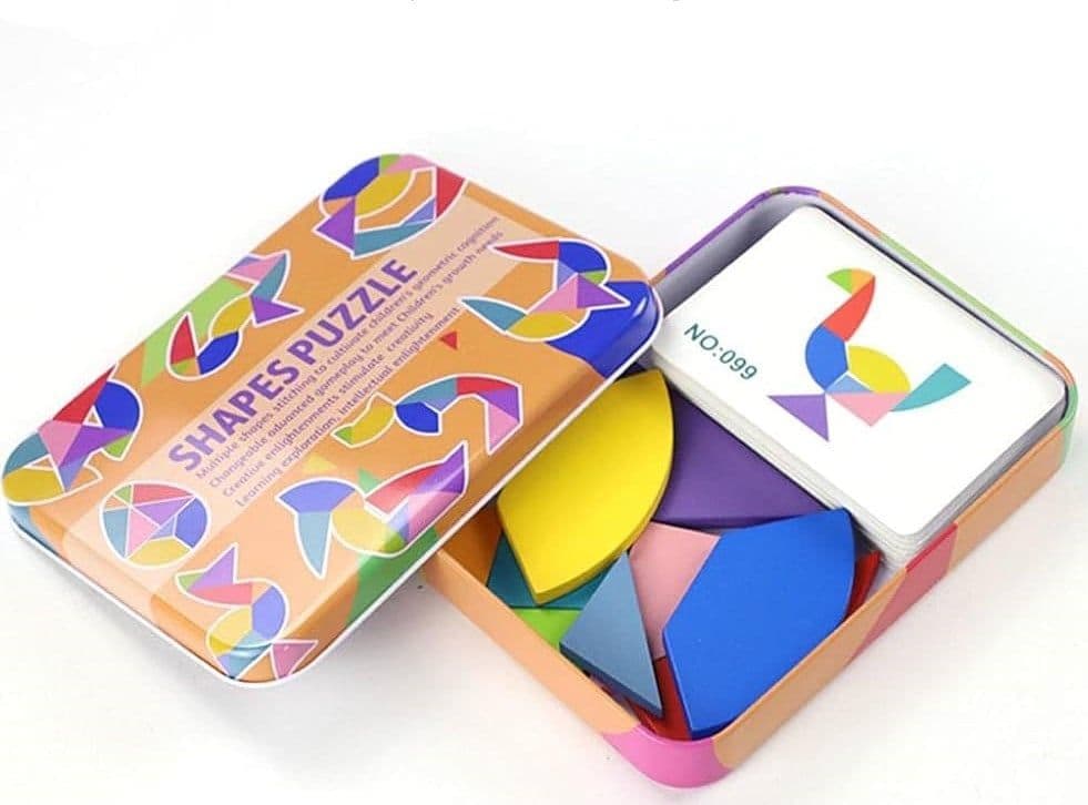 PUZZLE DI FORME TANGRAM GIOCO CREATIVO EDUCATIVO BAMBINI FORMA CUORE/UOVO IN LEGNO 32366 - 8