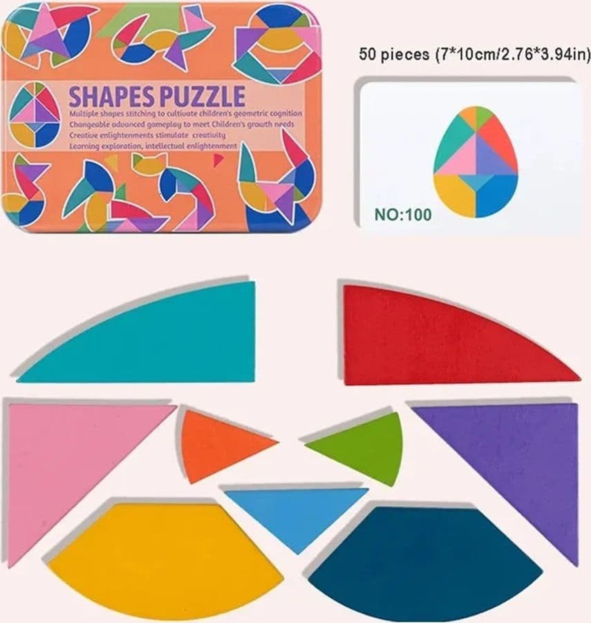 PUZZLE DI FORME TANGRAM GIOCO CREATIVO EDUCATIVO BAMBINI FORMA CUORE/UOVO IN LEGNO 32366 - 10