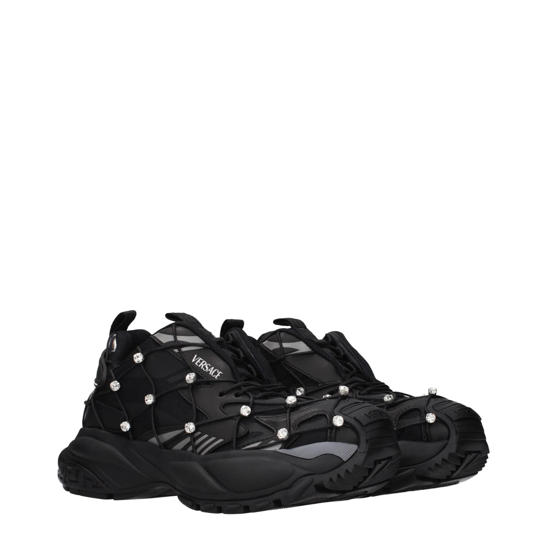 Versace Black Fabric Chunky Sneakers - 2