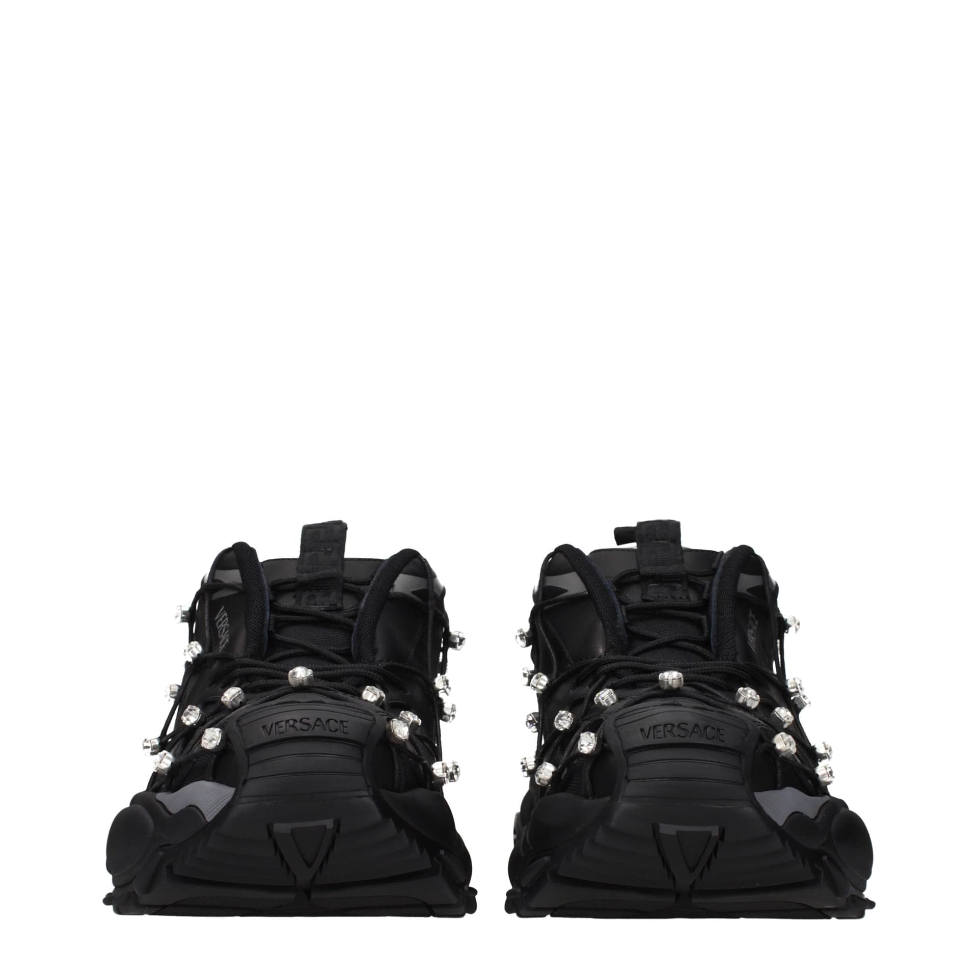 Versace Black Fabric Chunky Sneakers - 3