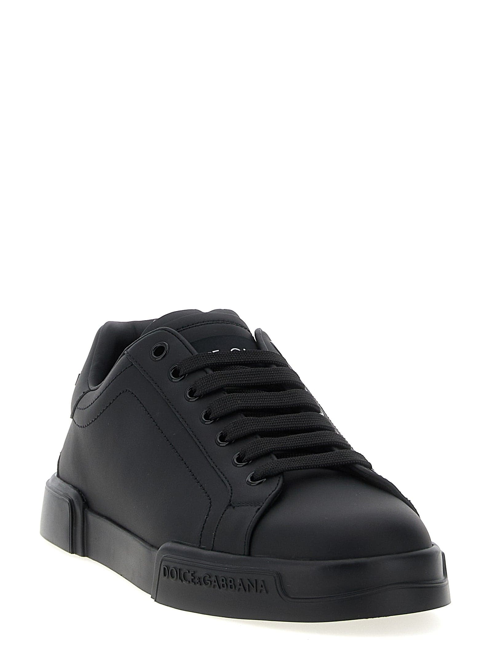 Dolce & Gabbana Black Calfskin Low Top Sneakers - 2