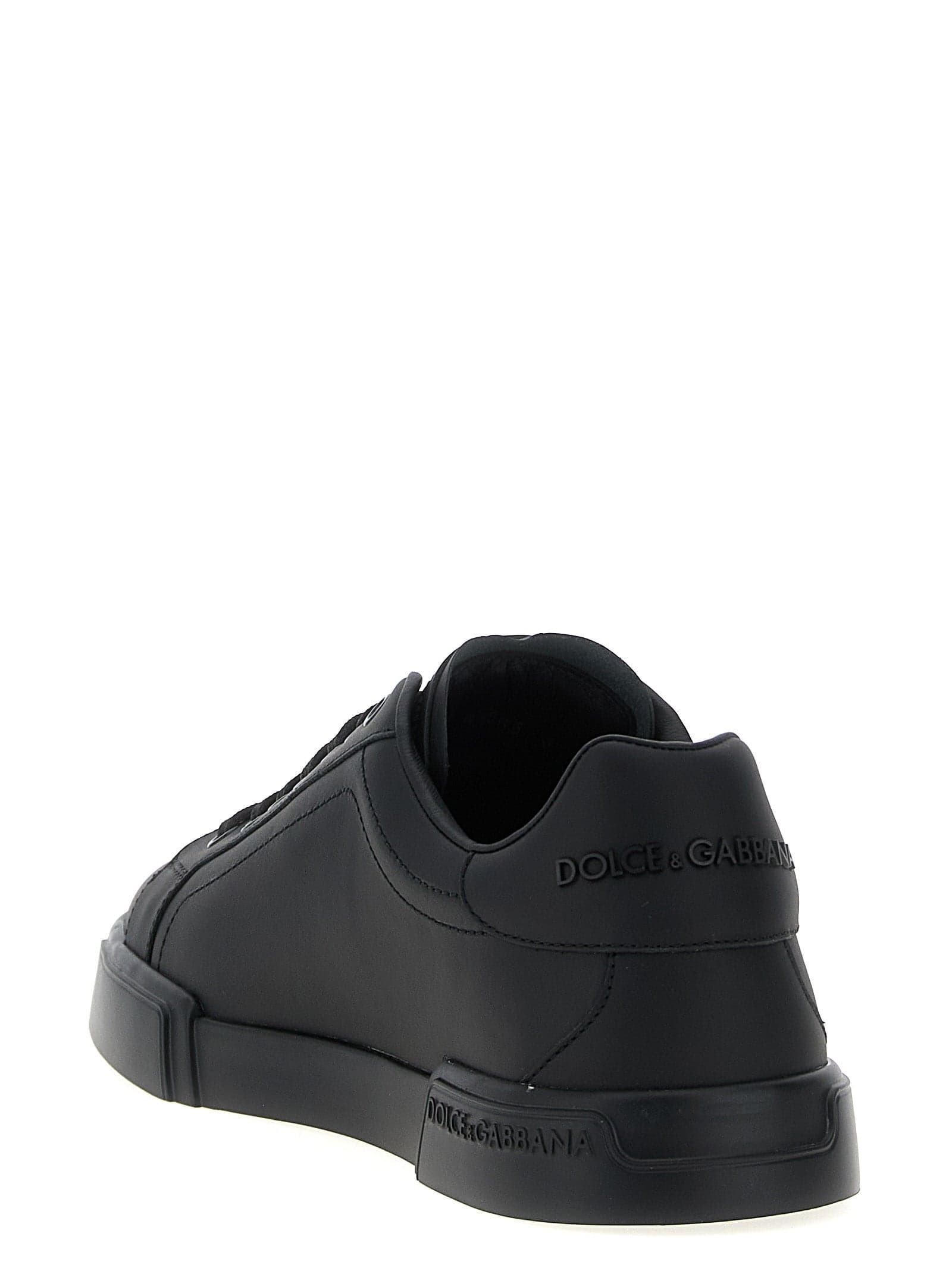 Dolce & Gabbana Black Calfskin Low Top Sneakers - 3