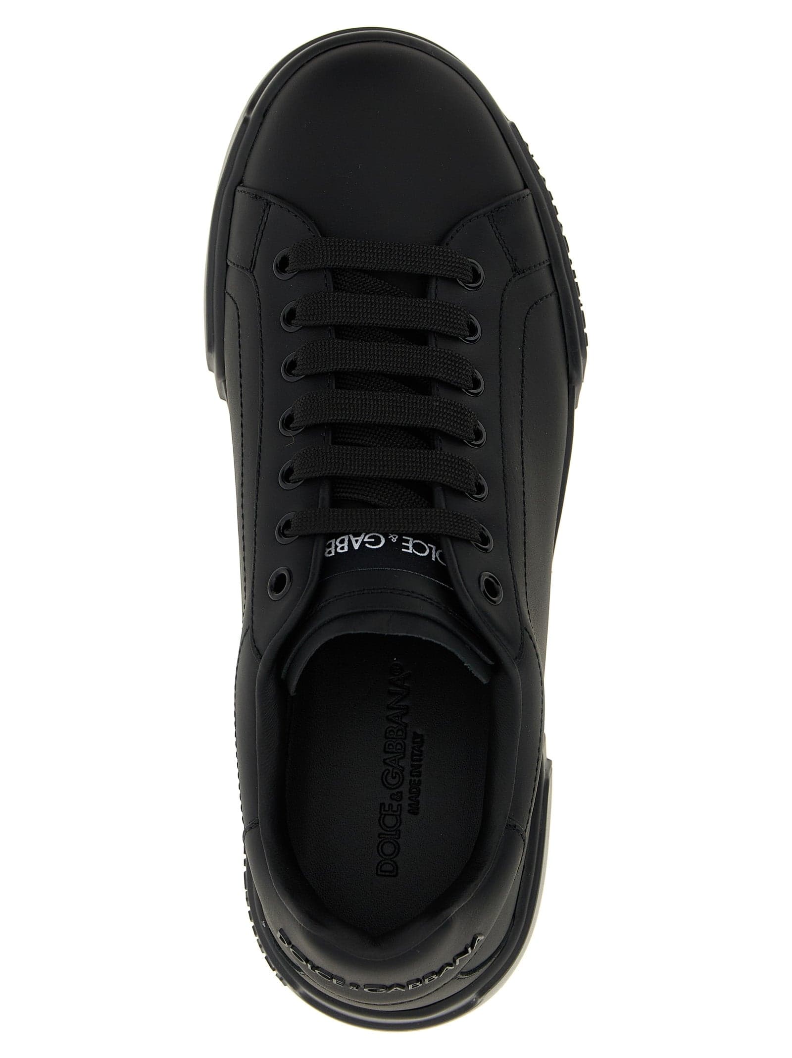 Dolce & Gabbana Black Calfskin Low Top Sneakers - 4