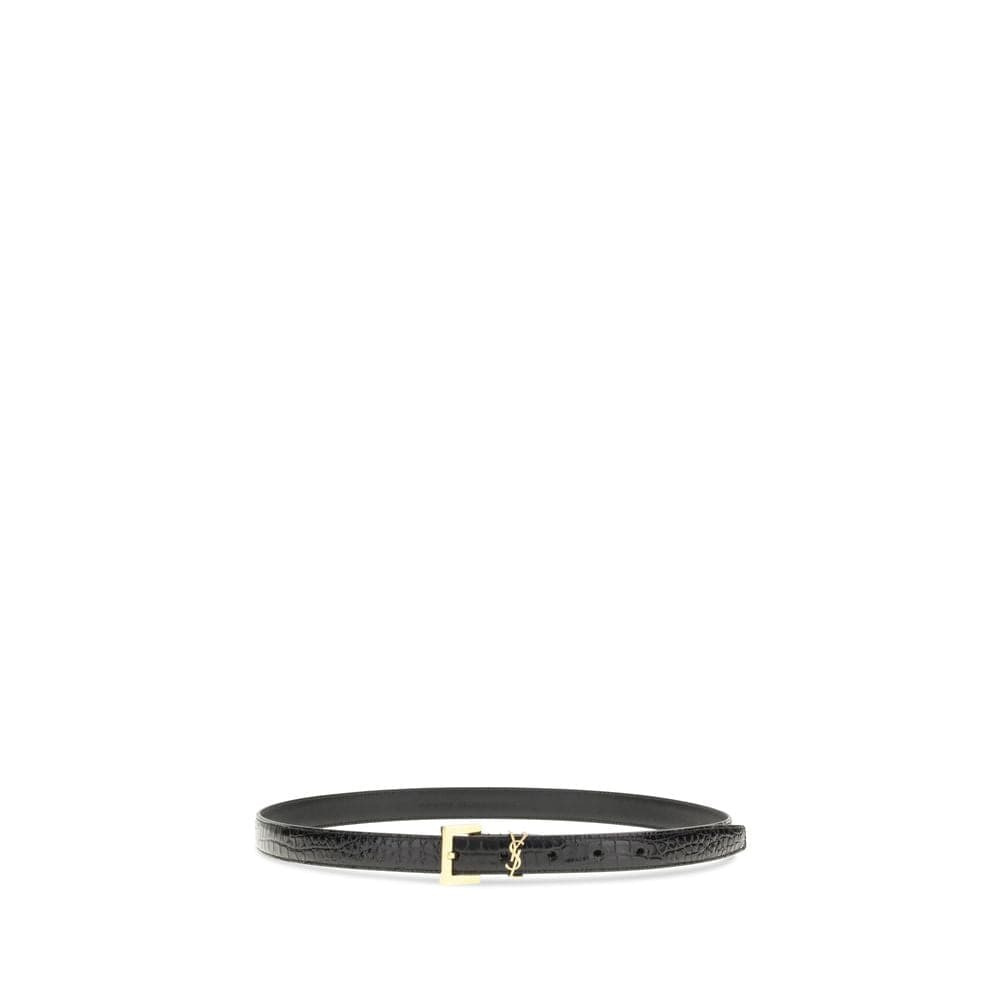 Saint Laurent Black Calf Leather Bos Taurus Regular Belt - 2