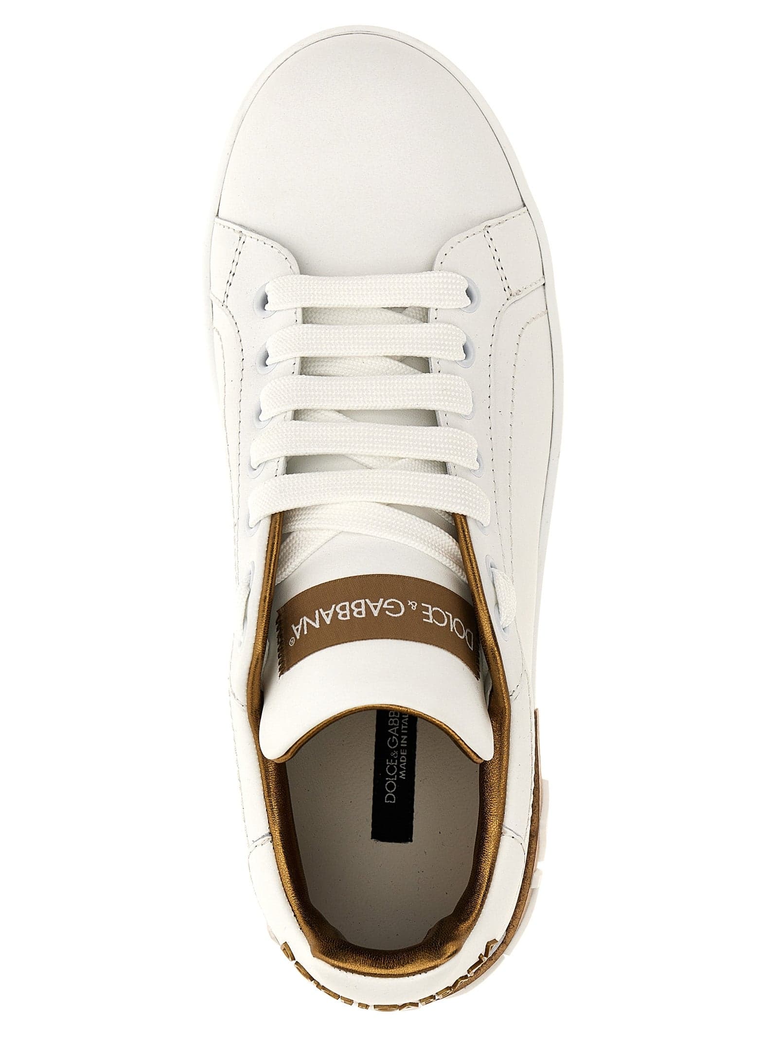 Dolce & Gabbana Gold Calfskin Low Top Sneakers - 4