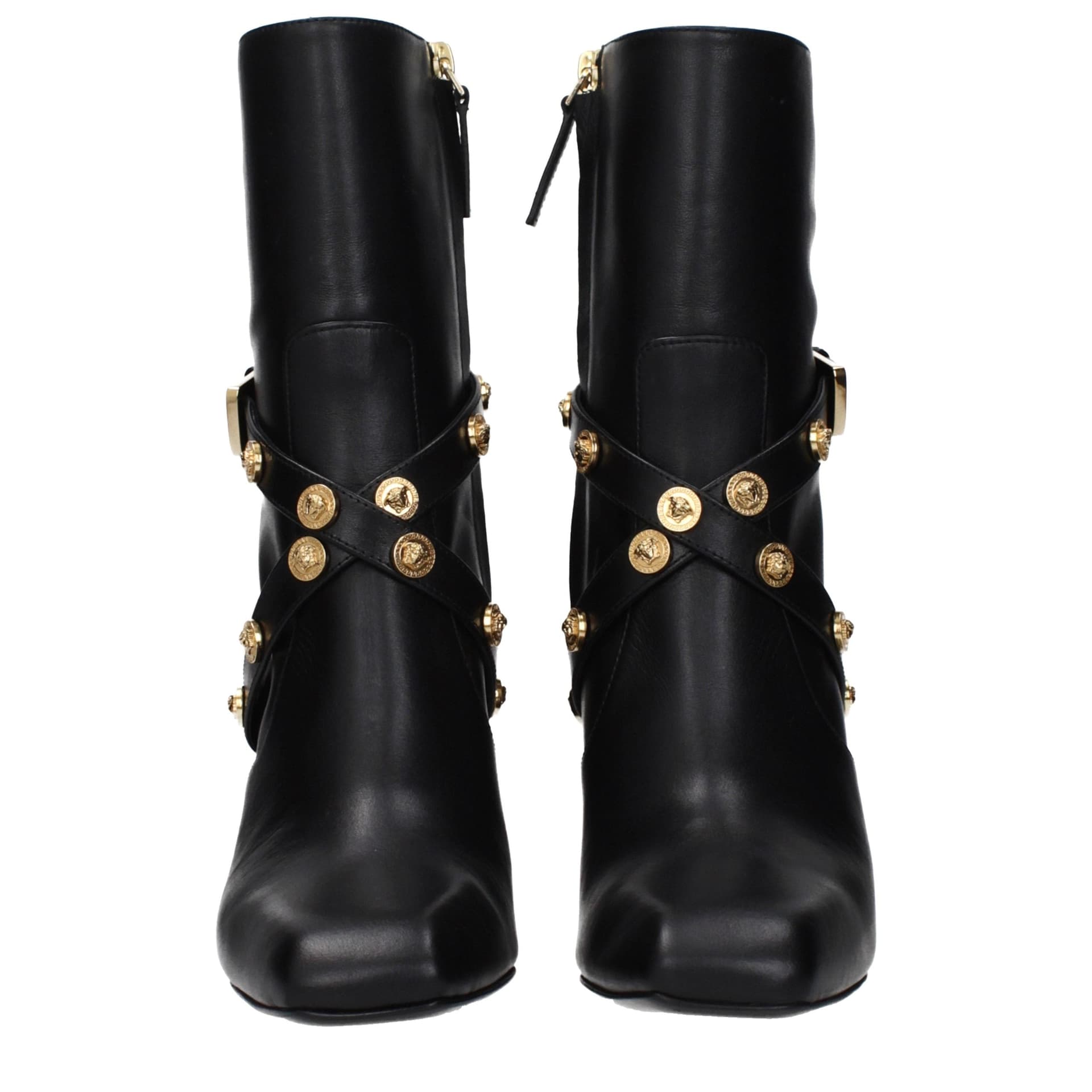 Versace Black Leather Ankle Boots - 3