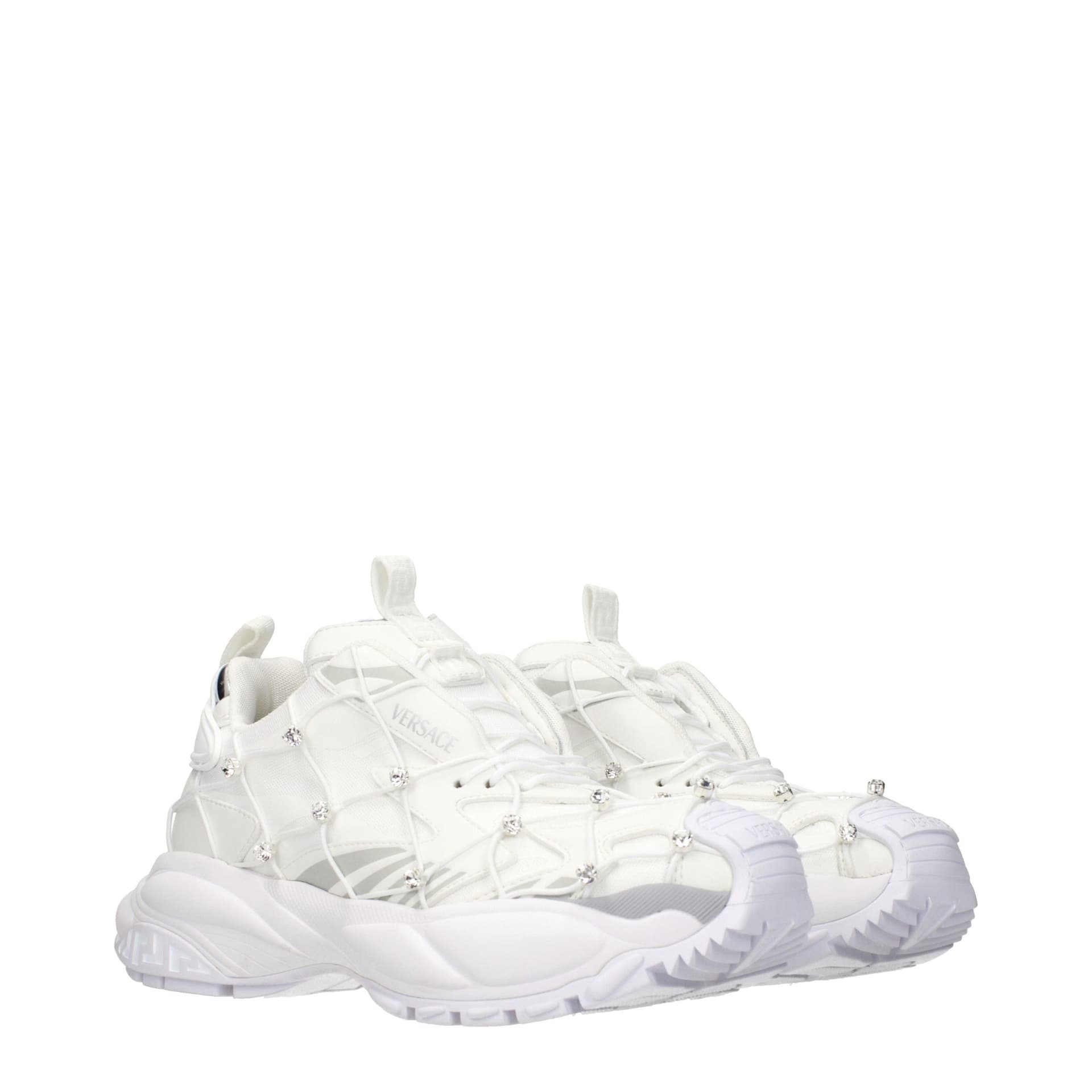 Versace White Fabric Sneakers - 2