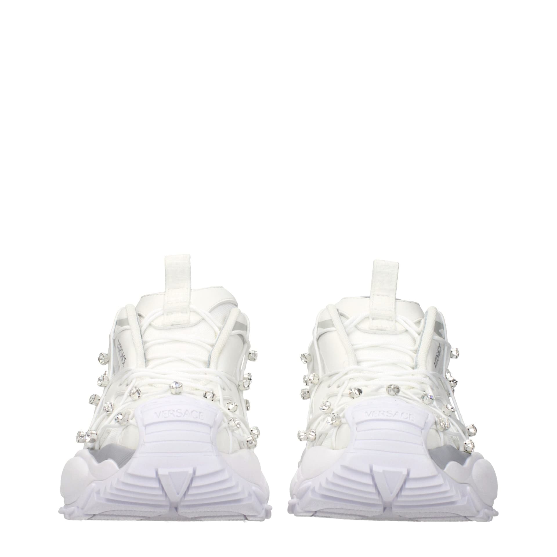 Versace White Fabric Sneakers - 3