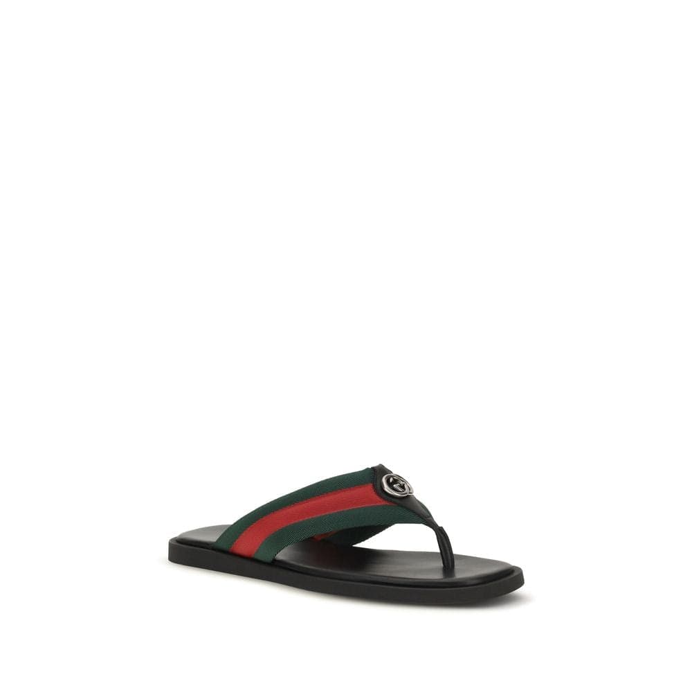 Gucci Black Nylon Flip-Flop Sandals - 2