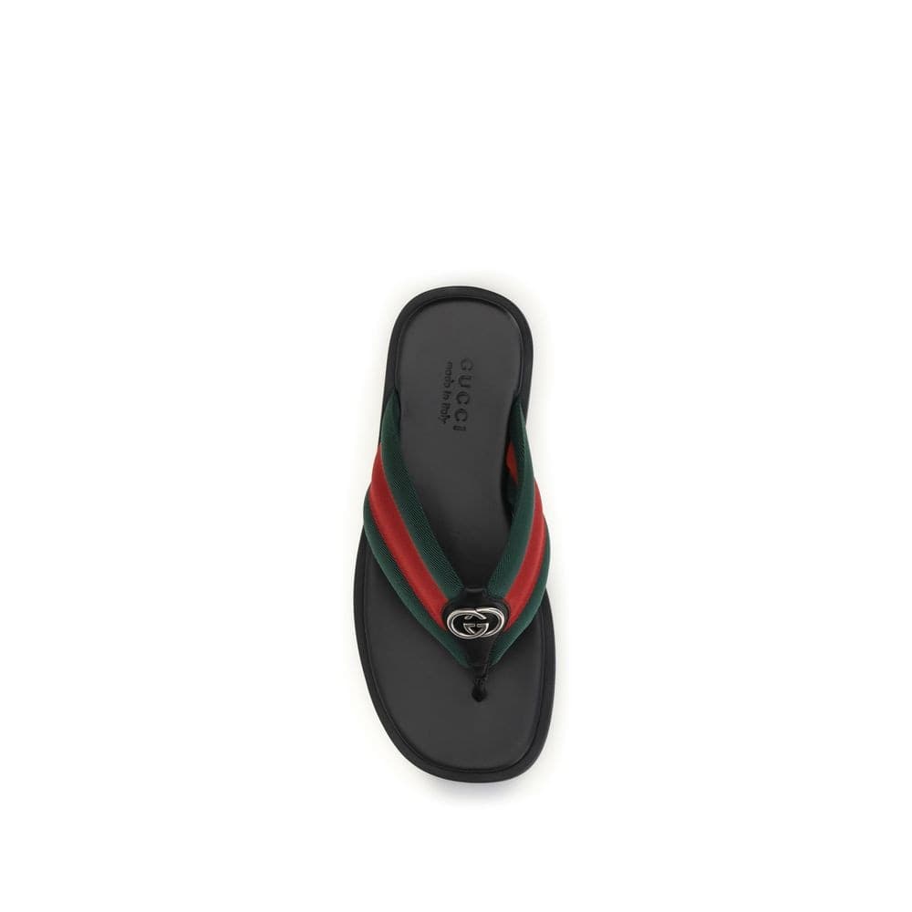 Gucci Black Nylon Flip-Flop Sandals - 4