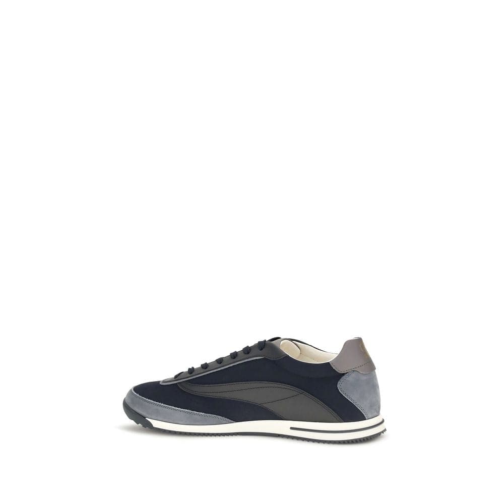 Brunello Cucinelli Blue Suede Leather Low Top Sneakers - 3