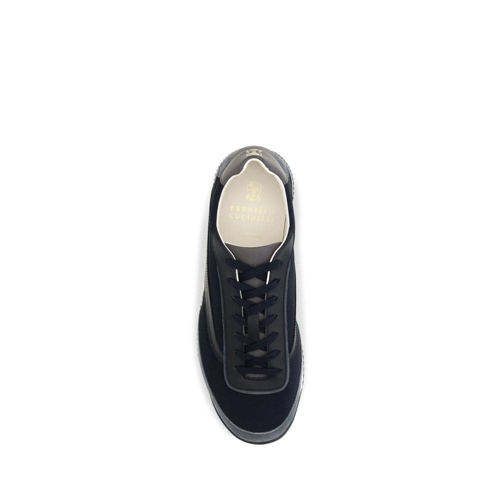 Brunello Cucinelli Blue Suede Leather Low Top Sneakers - 4