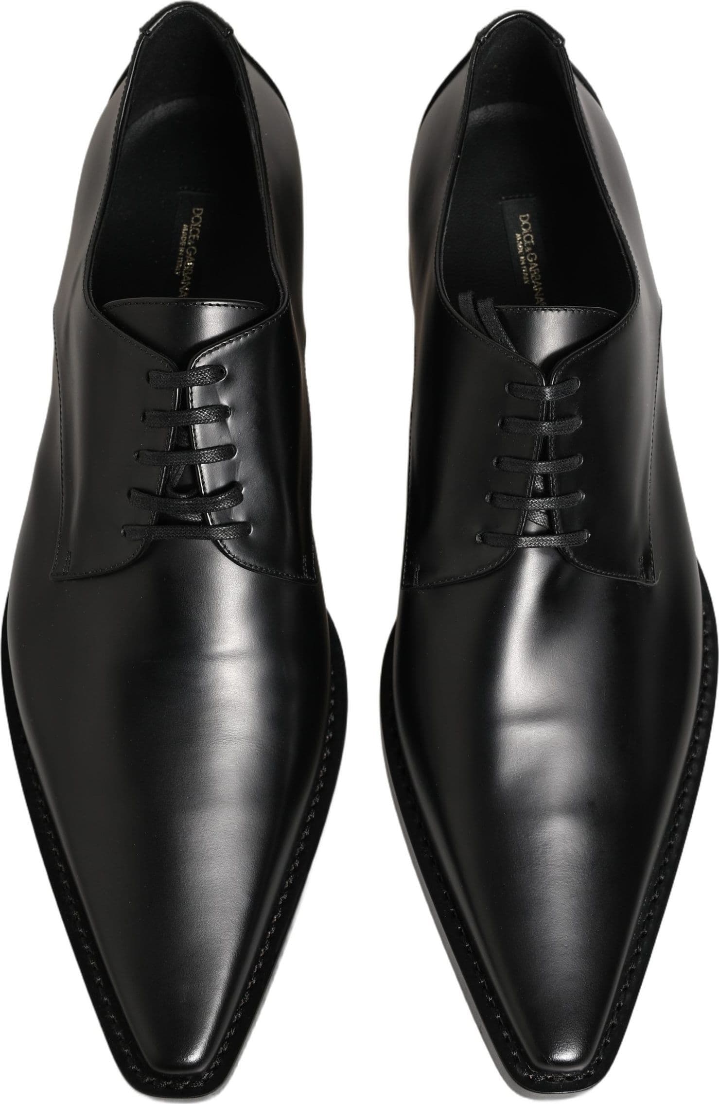 Dolce & Gabbana Black Leather Lace Up Derby Dress Shoes