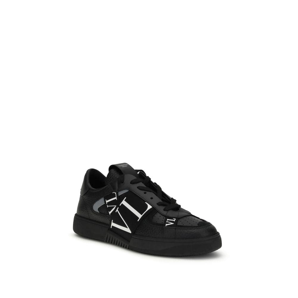 Valentino Garavani Black Calf Leather Bos Taurus Athletic Sneakers - 2