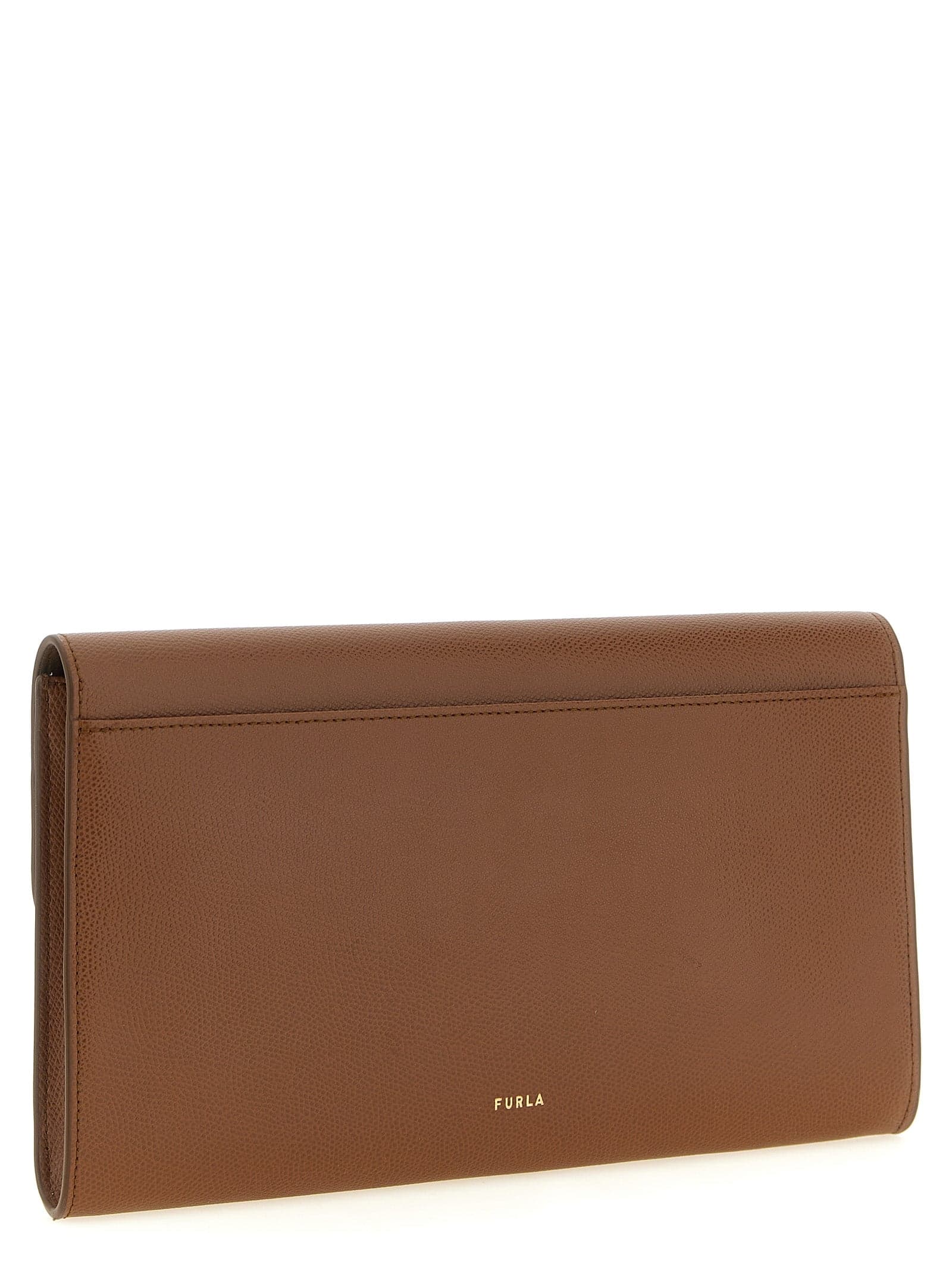 Furla Brown Calfskin Clutch Bag - 2