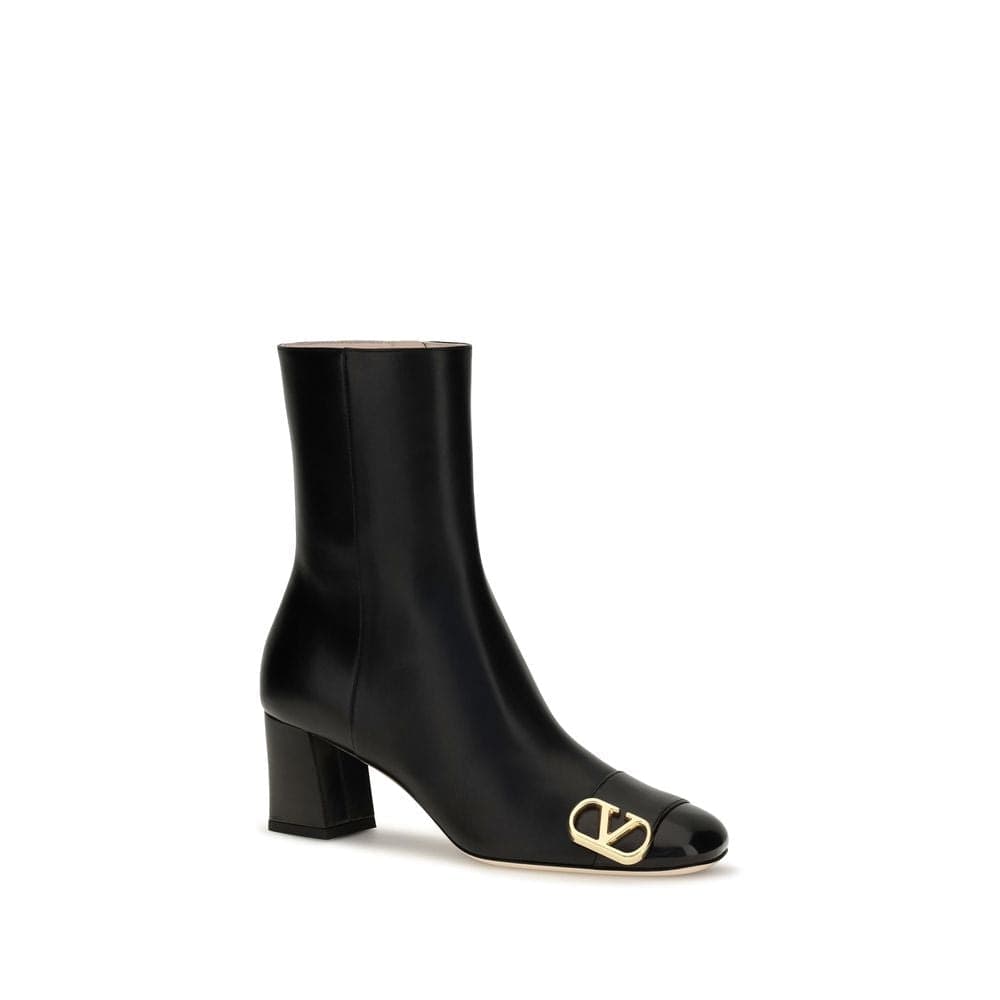 Valentino Garavani Black Calf Leather Bos Taurus Ankle Boots - 2