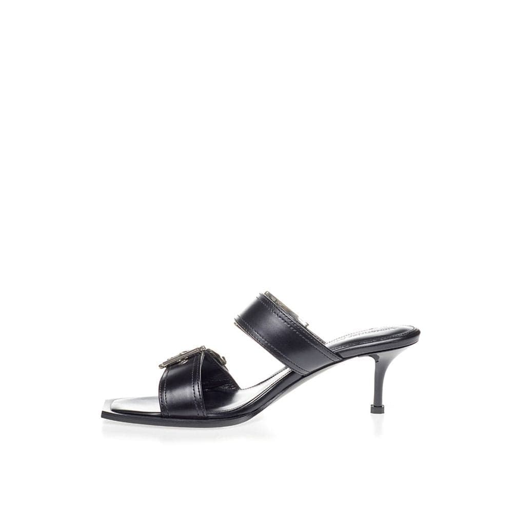 Alexander McQueen Black Leather Stiletto Heel Sandals - 2