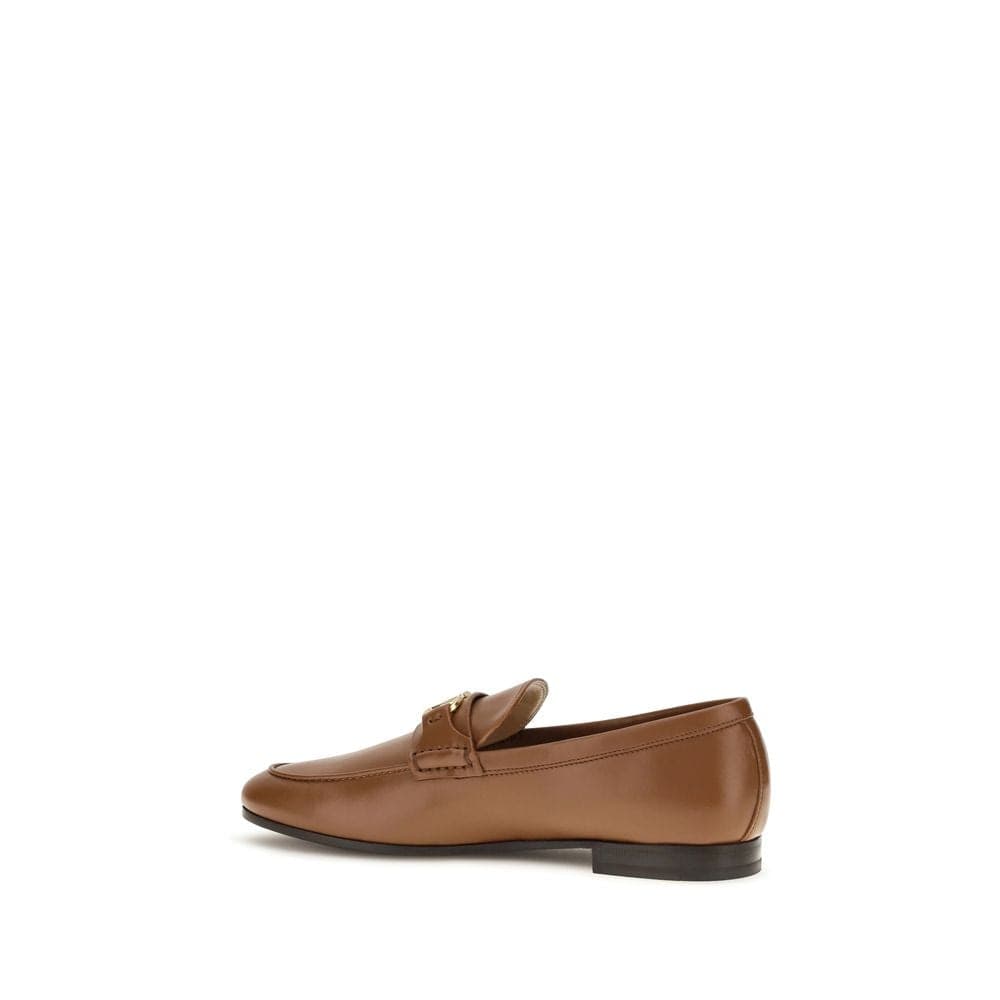 Valentino Garavani Brown Calf Leather Bos Taurus Slip-On Loafers - 3