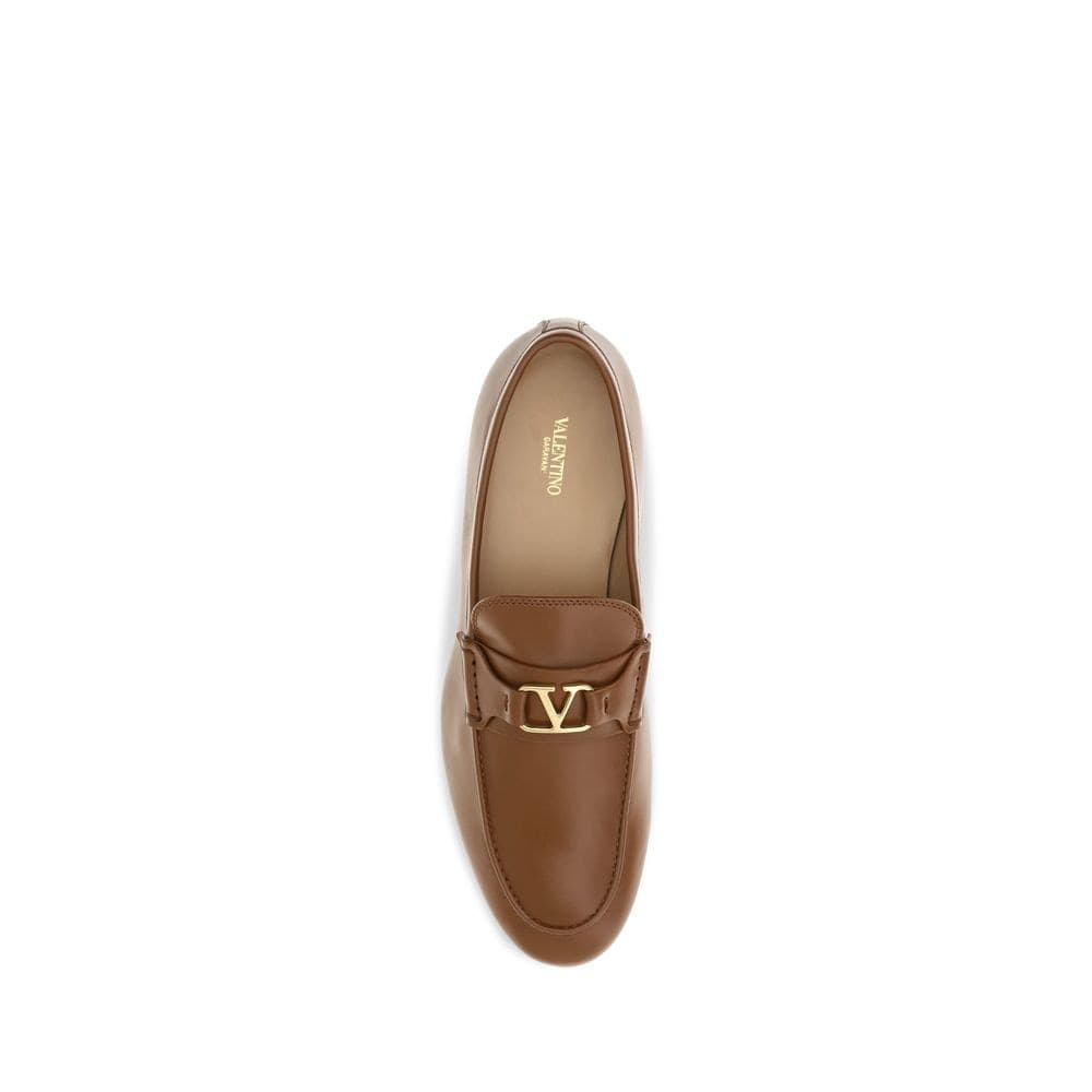 Valentino Garavani Brown Calf Leather Bos Taurus Slip-On Loafers - 4