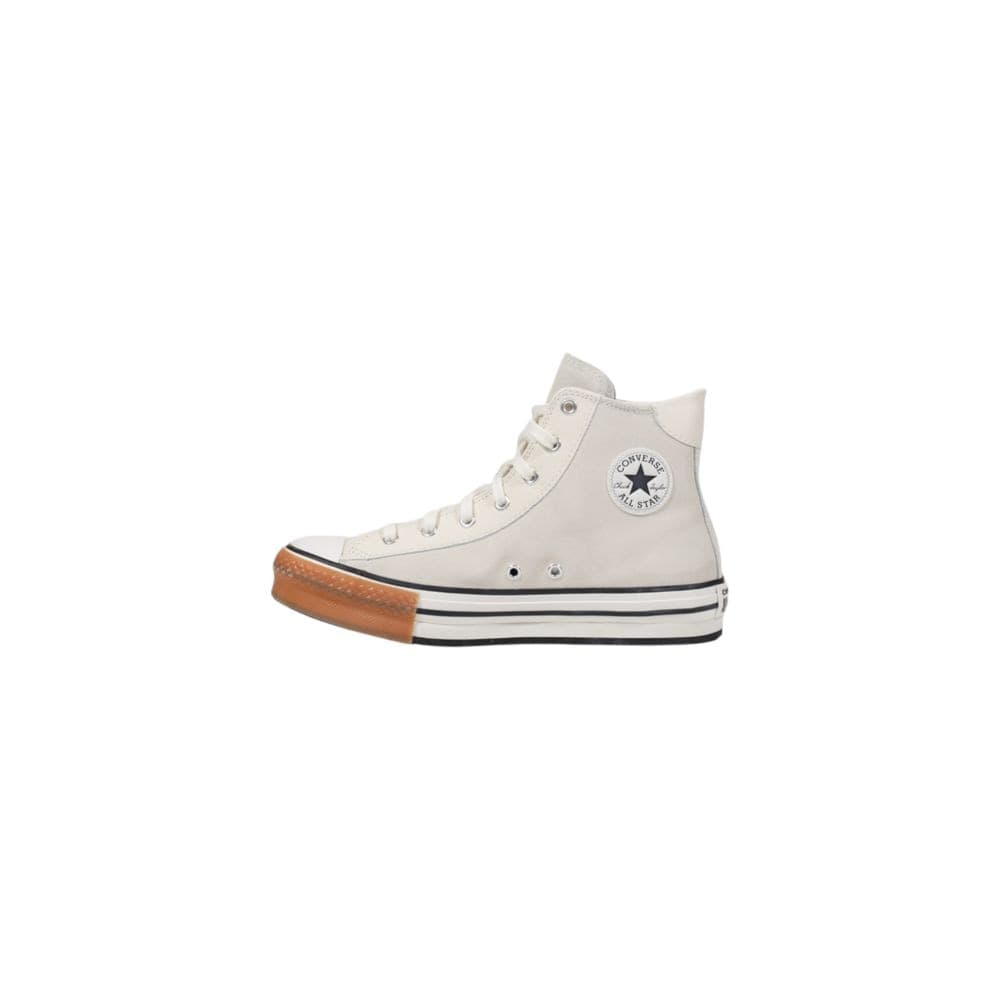 Converse Cream Leather High Top Sneakers - 3