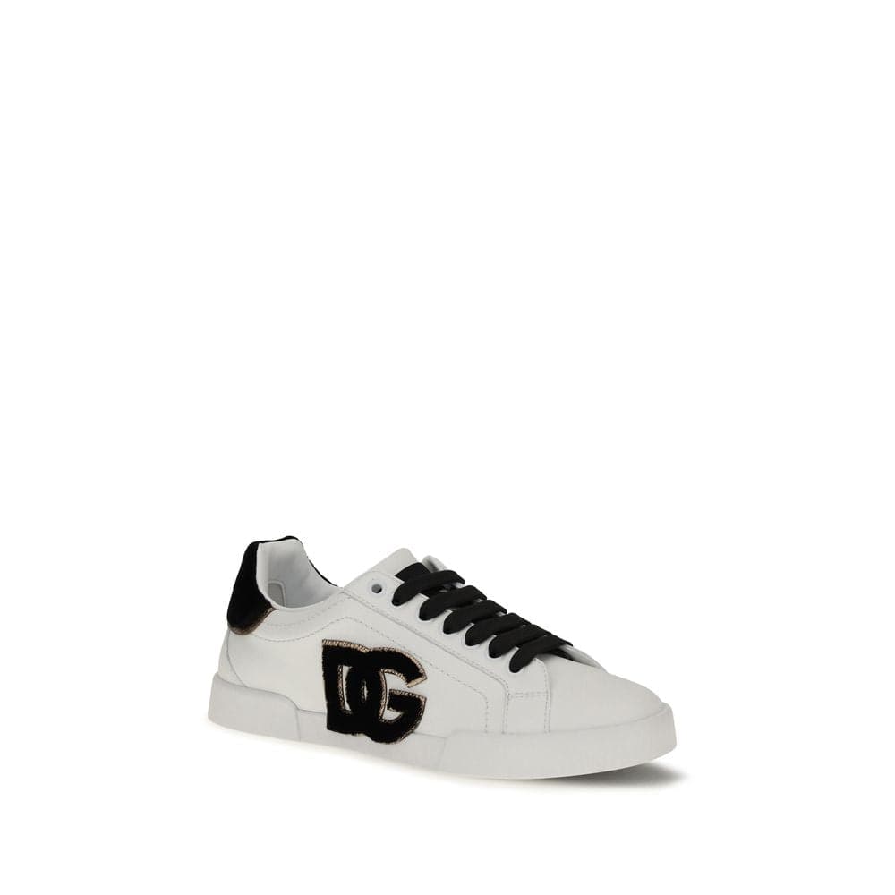Dolce & Gabbana White Calf Leather Bos Taurus Low Top Sneakers - 2