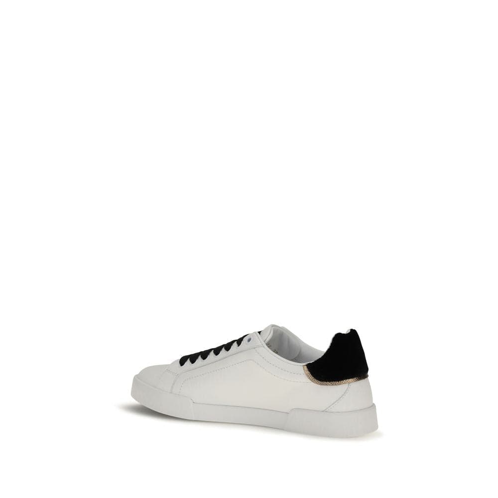 Dolce & Gabbana White Calf Leather Bos Taurus Low Top Sneakers - 3