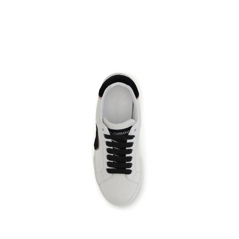 Dolce & Gabbana White Calf Leather Bos Taurus Low Top Sneakers - 4