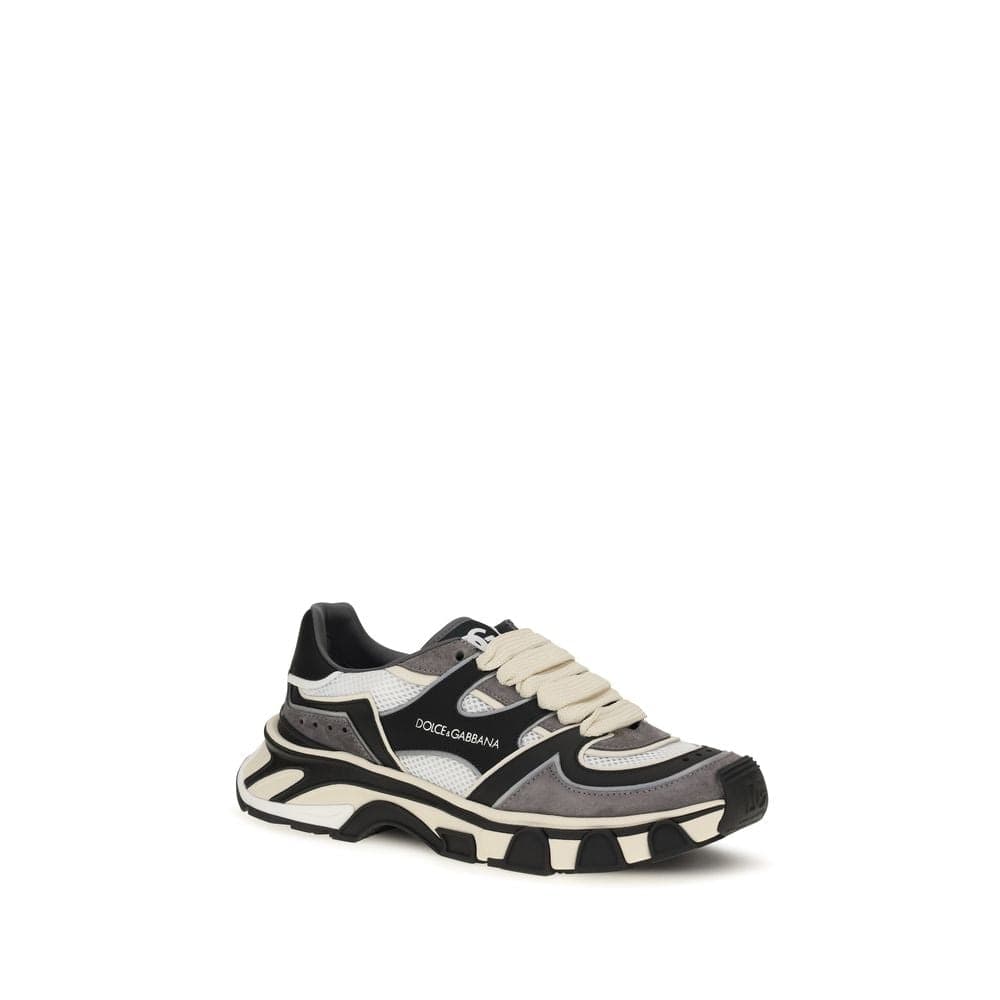 Dolce & Gabbana Gray Calf Leather Bos Taurus Chunky Sneakers - 2