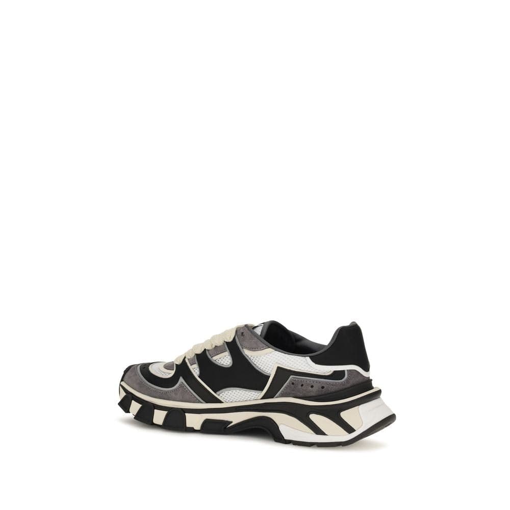 Dolce & Gabbana Gray Calf Leather Bos Taurus Chunky Sneakers - 3