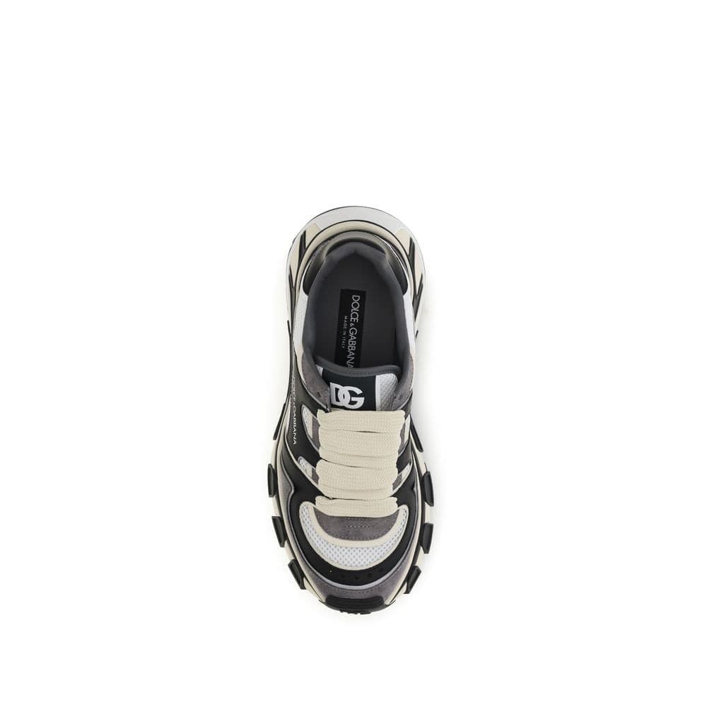 Dolce & Gabbana Gray Calf Leather Bos Taurus Chunky Sneakers - 4