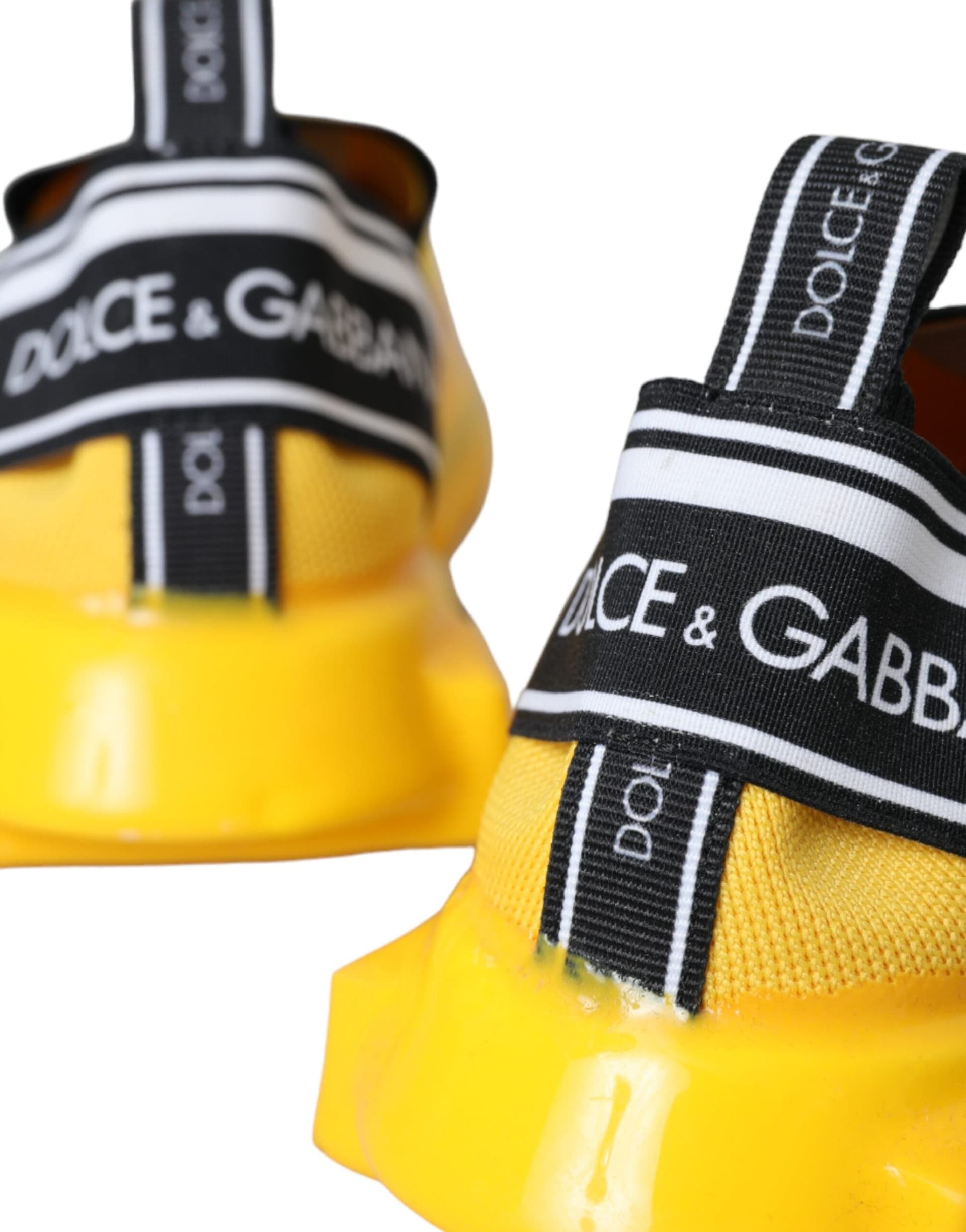 Dolce & Gabbana Yellow Sorrento Slip On Sneakers Women Shoes - 8