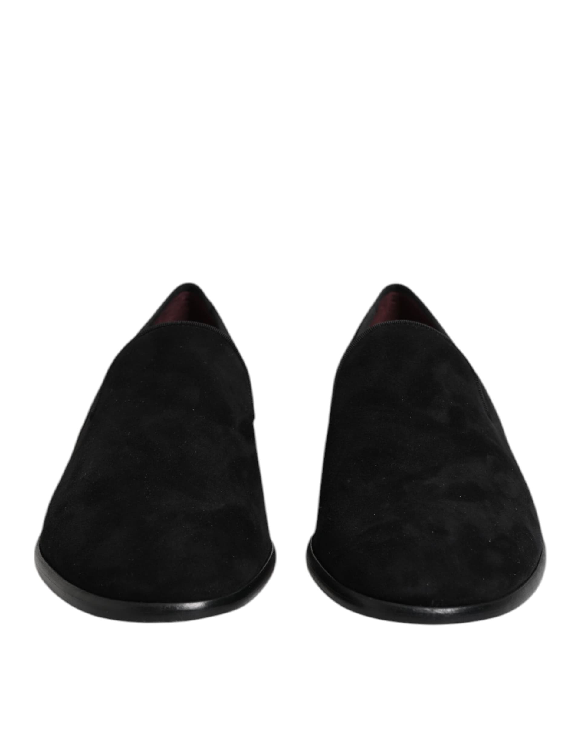 Dolce & Gabbana Black Suede Slip On Loafers Formal Shoes - 2