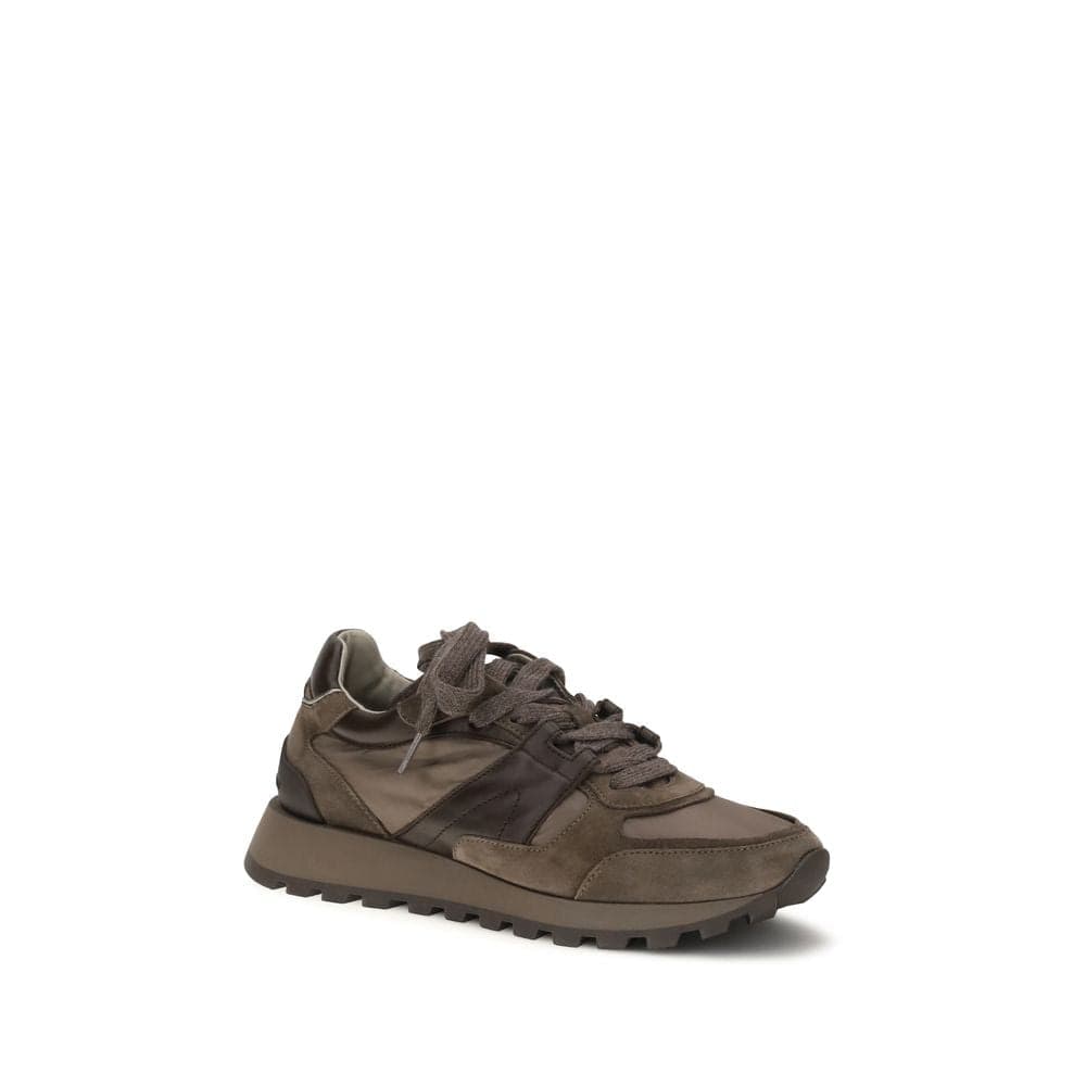 Brunello Cucinelli Brown Calf Leather Bos Taurus Athletic Sneakers - 2